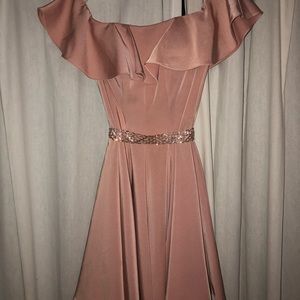Rose Gold Silk Homecoming Dress